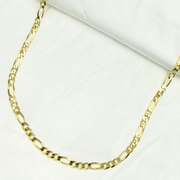 14k Solid Yellow Gold Flat Figaro Chain